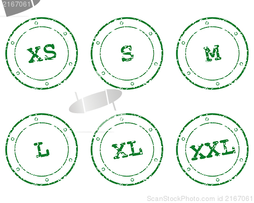 Image of Clothing size stamps
