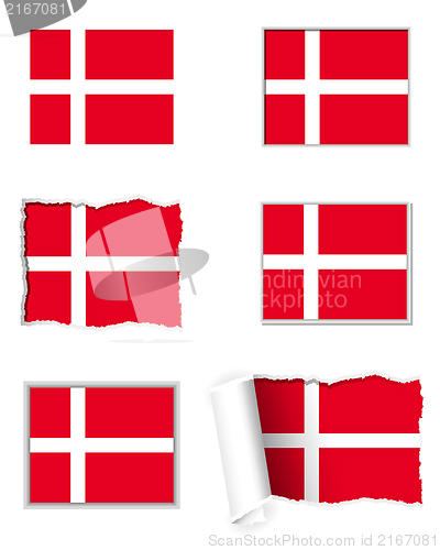 Image of Denmark flag set