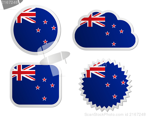 Image of New Zealand flag labels