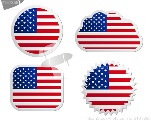Image of USA flag labels