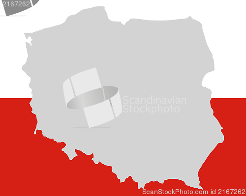 Image of Map and flag of Poland