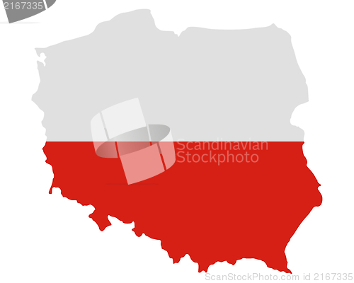 Image of Map and flag of Poland