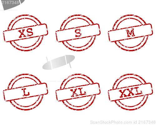 Image of Clothing size stamps
