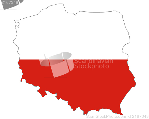 Image of Map and flag of Poland