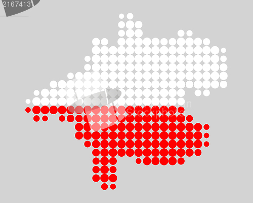 Image of Map and flag of Upper Austria