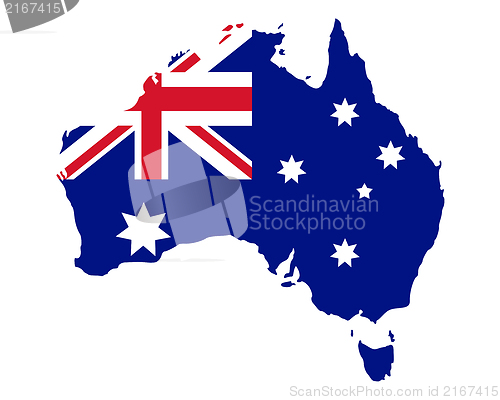 Image of Map and flag of Australia