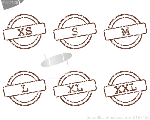 Image of Clothing size stamps