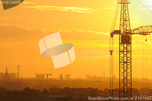 Image of City at sunset.