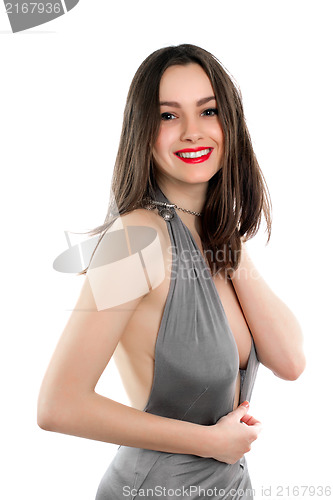 Image of Playful smiling woman