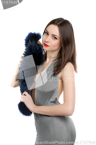 Image of Pretty woman with fur