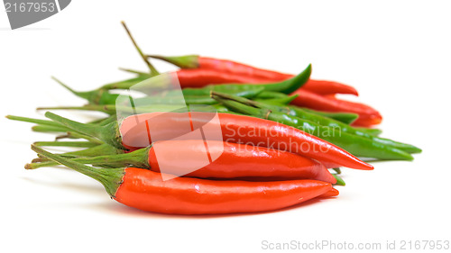 Image of Heap Red and Green Chilli Hot Peppers