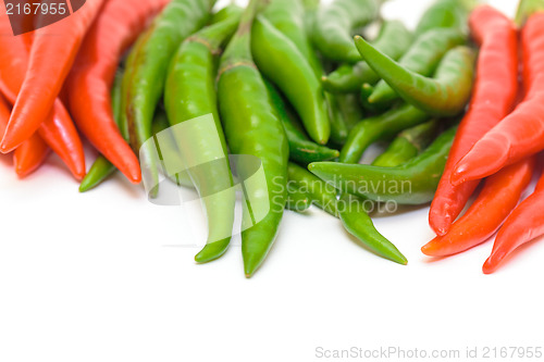 Image of Heap Red and Green Chilli Hot Peppers