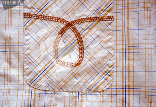 Image of shirt fabric pocket loop ornament lines background 