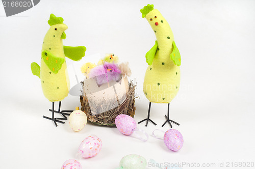 Image of Easter chicken and cock