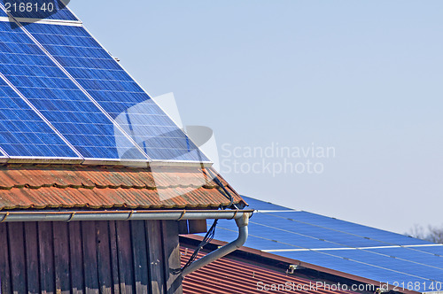 Image of Solar panel on old barn