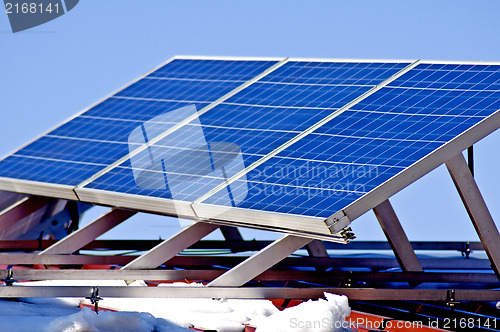 Image of Solar panel in wintertime