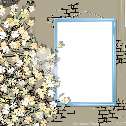 Image of Empty frame with flowers