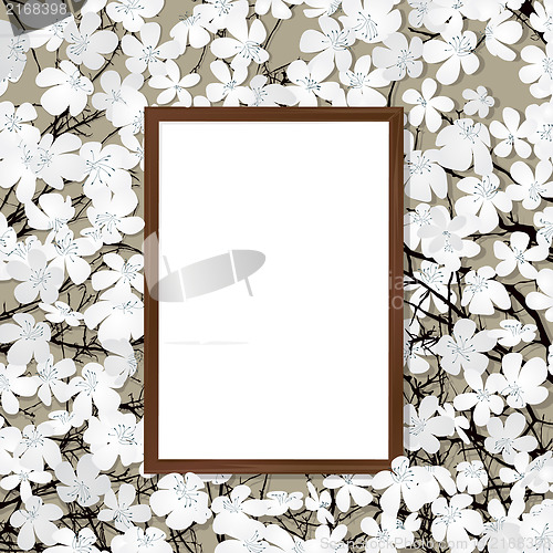 Image of Wooden frame and flower