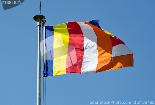 Image of symbolic Buddhist flag