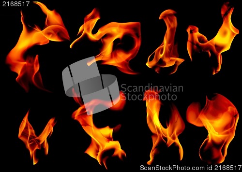 Image of flare fire on a black background