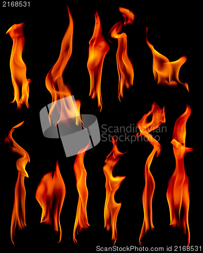 Image of flare fire on a black background