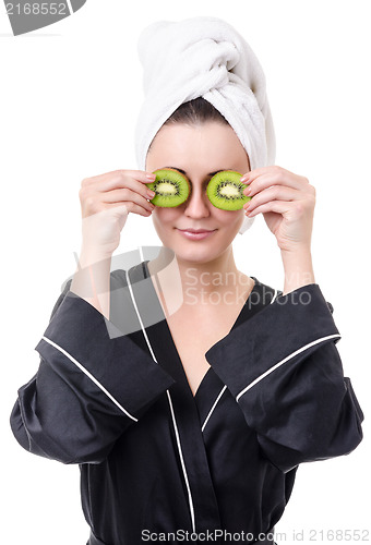 Image of cosmetic mask with fresh exotic fruits