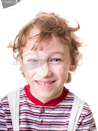 Image of curly boy face in close-up