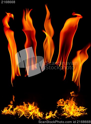 Image of flare fire on a black background