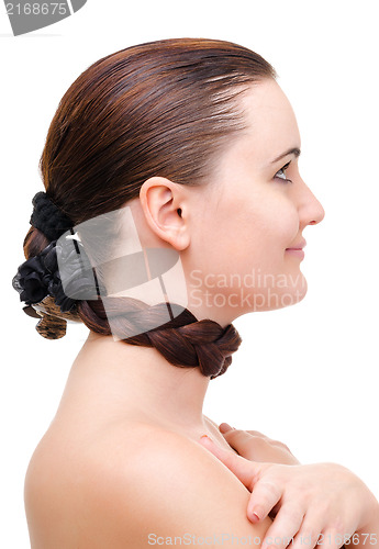 Image of   hair wrapped neck