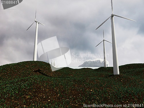 Image of Wind Power Energy.  Save the planet concept.