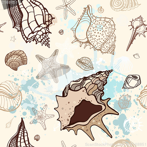 Image of Sea background. Hand drawn vector illustration