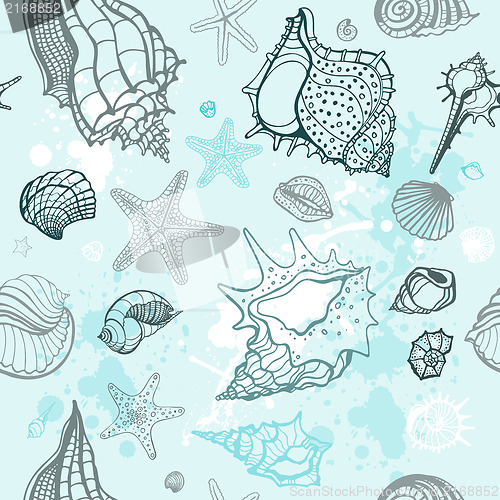 Image of Sea background. Hand drawn vector illustration