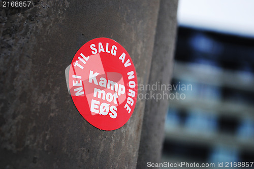 Image of Sticker arguing against the European Economic Area (EØS)