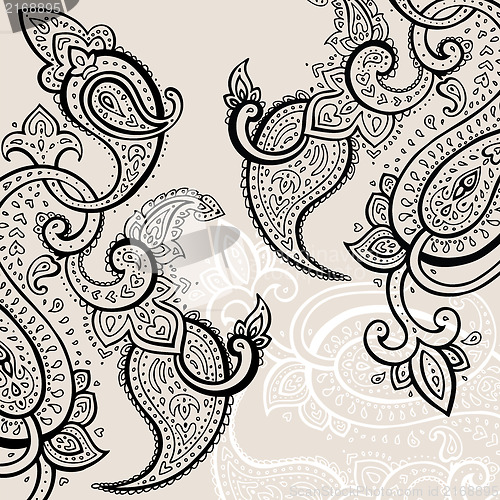 Image of Hand Drawn Paisley ornament.