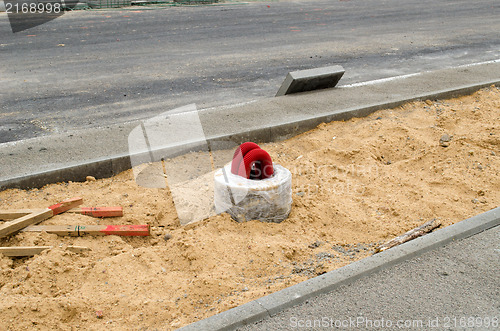 Image of electricity cable wire protect tube underground 