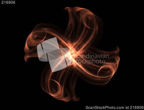 Image of Orange fractal flower - 3D art