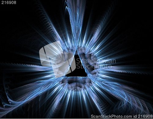 Image of Blue rays fractal - light background