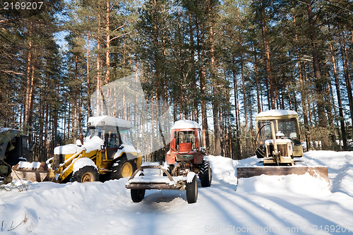 Image of old rusty tractors