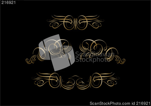 Image of Ornate Scroll  on black Background