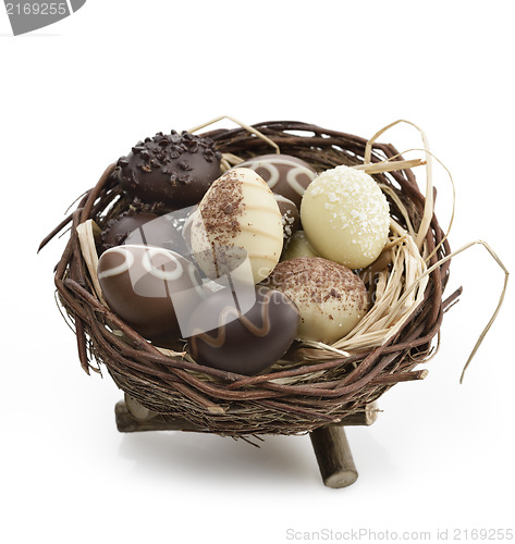 Image of Chocolate Eggs In A Nest