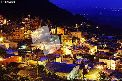 Image of jiu fen village at night, in Taiwan