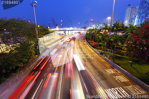 Image of traffic jam at night