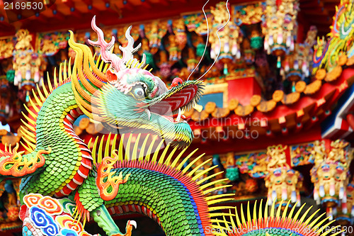 Image of Chinese dragon on roof 