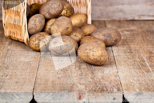 Image of basket with fresh potatoes