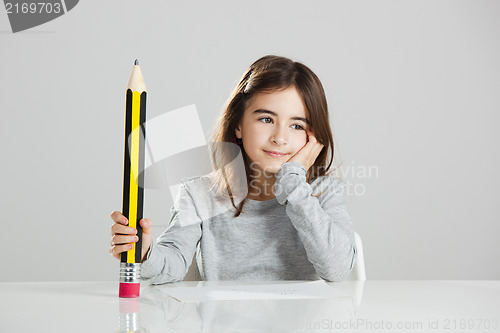 Image of Little girl in the school
