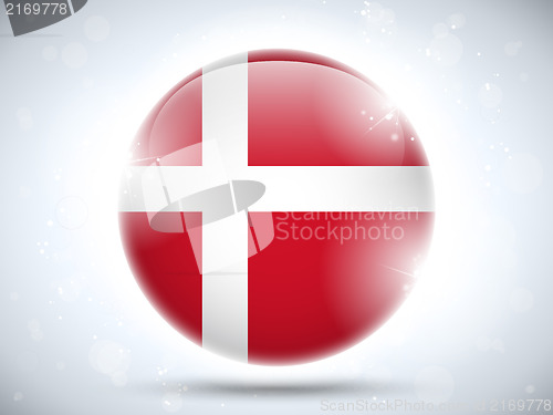 Image of Denmark Flag Glossy Button