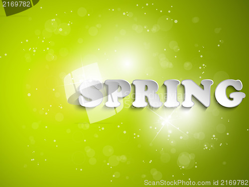 Image of Green Spring Background With Light