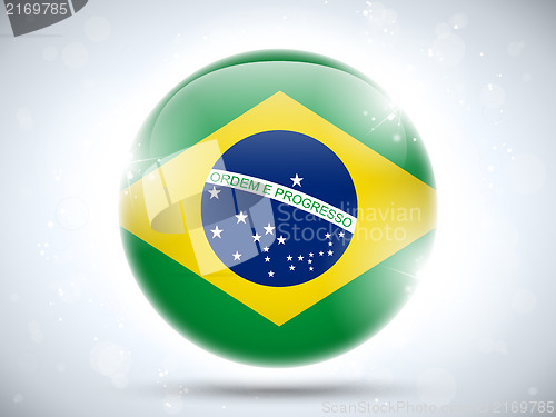 Image of Brazil Flag Glossy Button
