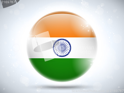 Image of India Flag Glossy Button