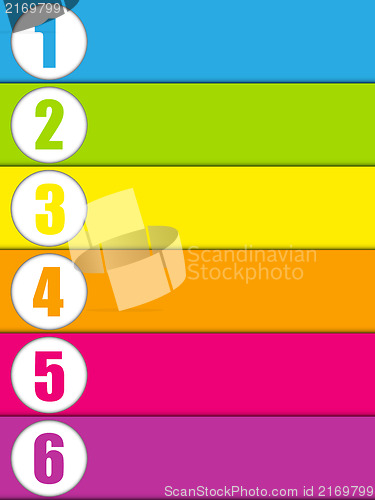 Image of Set of Colorful Banners with Numbers
